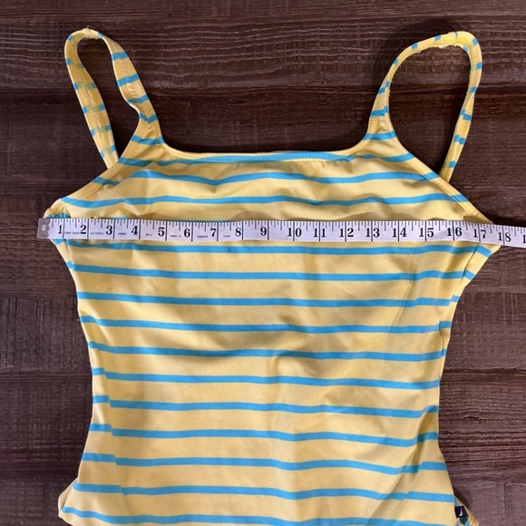 Nautica Yellow and Blue Striped Swimsuit Size 16 - Picture 3 of 8